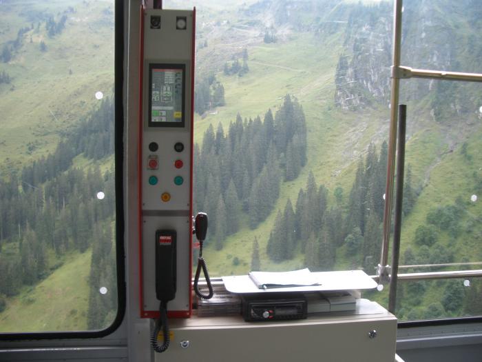 console de commande de la cabine